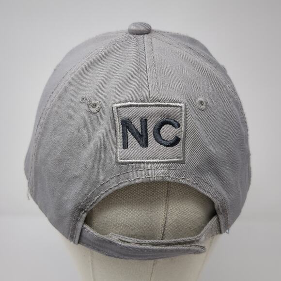 Carolina Beach 1857 North Carolina Strapback Baseball Cap Gray One Size Wings - Picture 6 of 9
